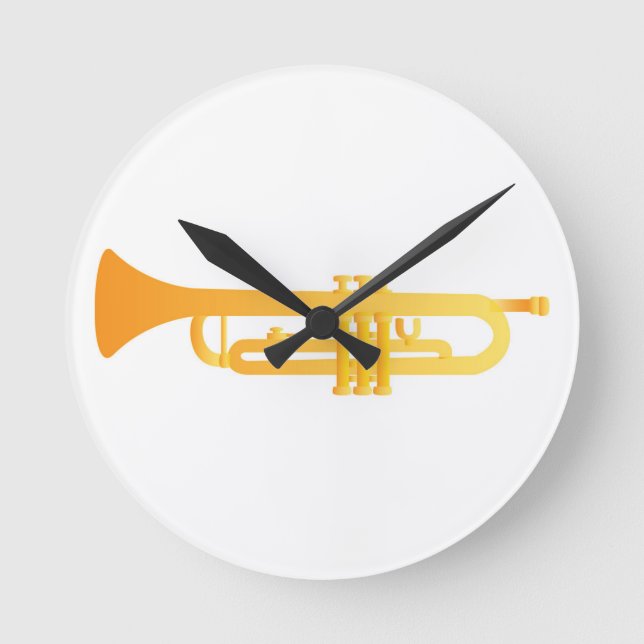 Trumpet Round Clock (Front)