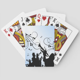 Trumpet Section Blue Music Playing Cards