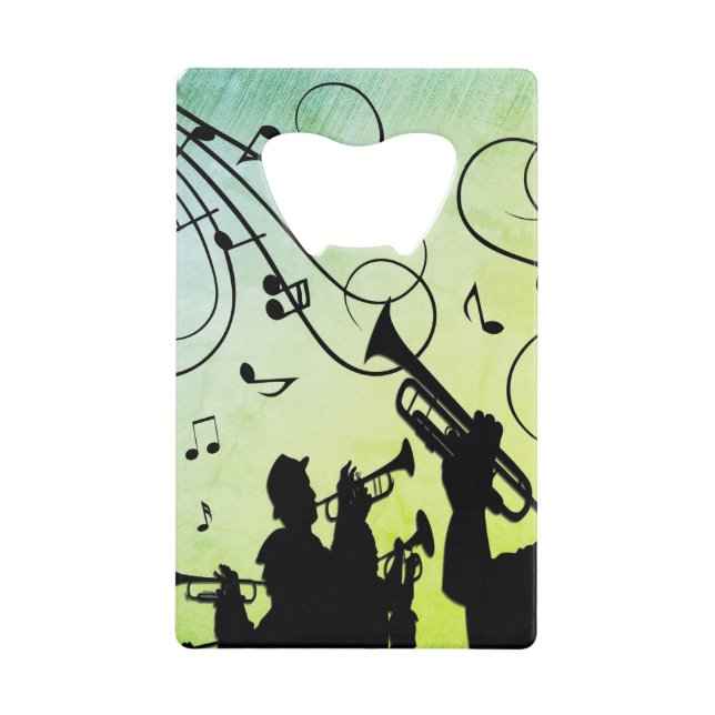 Trumpet Section Jazz Music Green Marbled (Front)