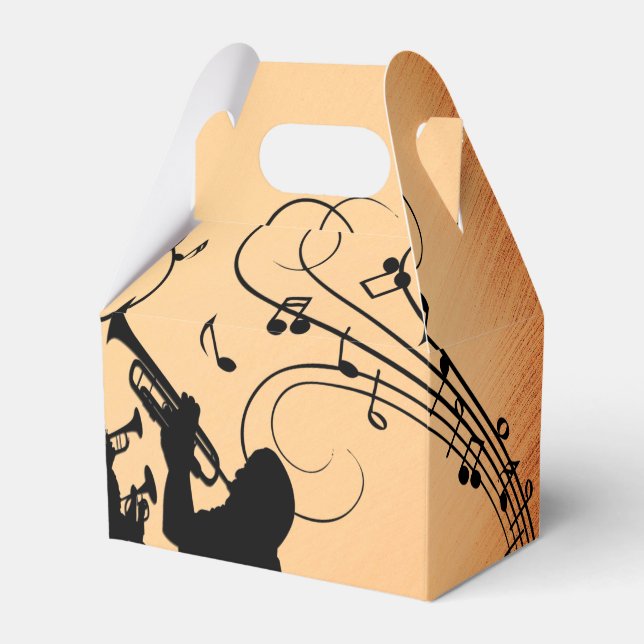 Trumpet Section Jazz Music Orange Rust Favour Box (Front Side)