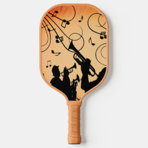 Trumpet Section Jazz Music Orange Rust Pickleball Paddle