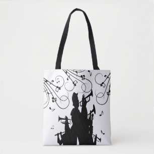 Trumpet Section Jazz Music Tote Bag