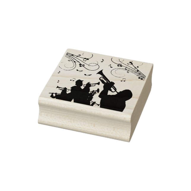 Trumpet Section Music Rubber Stamp (Stamp)