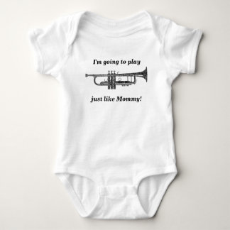 Trumpet Shaped Word Art Black Text Baby Bodysuit