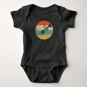 Trumpet Silhouette Retro Music Musician Musical In Baby Bodysuit