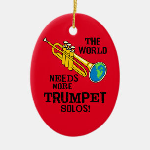 Trumpet Solos Ceramic Ornament
