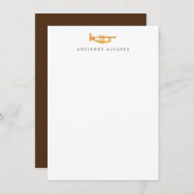 Trumpet Stationery - Trumpet Thank You Note Cards