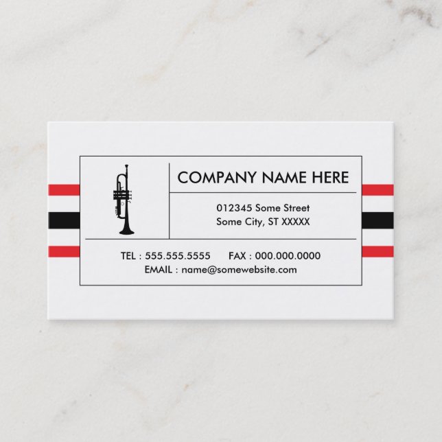 trumpet stripes business card (Front)