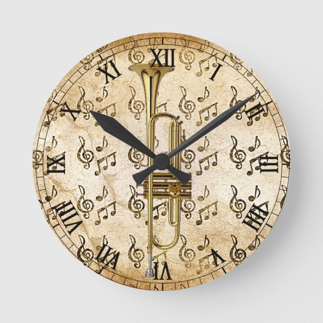 Trumpet Time_ Round Clock (Front)