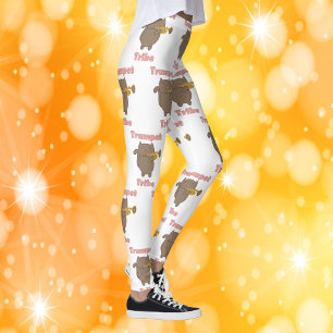 Trumpet Tribe Brown Cat Pink Pattern Leggings