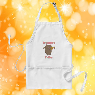 Trumpet Tribe Brown Cat Pink Standard Apron