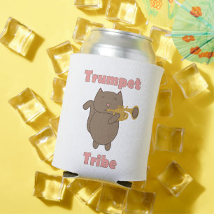 Trumpet Tribe Cartoon Cat Can Cooler