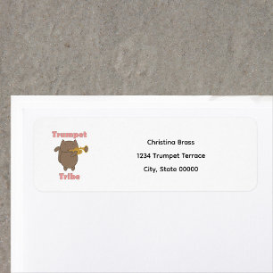 Trumpet Tribe Cat Personalize Return Address Return Address Label