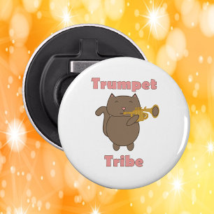 Trumpet Tribe Cat Pink Letters Bottle Opener