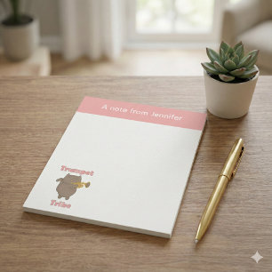 Trumpet Tribe Cute Cat Pink Personalize Notepad
