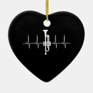 Trumpet - Trumpet Heartbeat Gift Ceramic Ornament