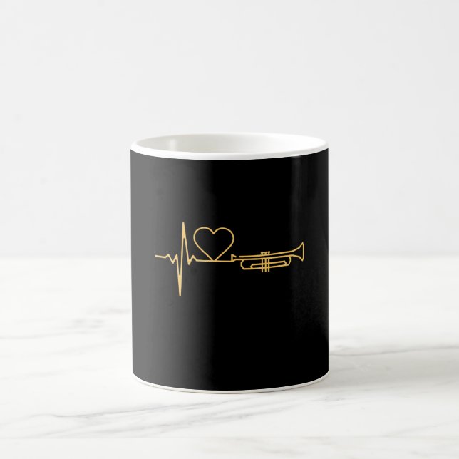 Trumpet - Trumpet Heartbeat Gift Coffee Mug (Center)