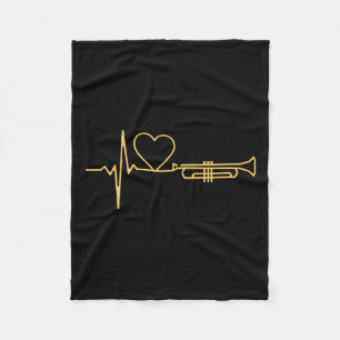 Trumpet - Trumpet Heartbeat Gift Fleece Blanket