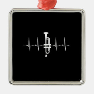 Trumpet - Trumpet Heartbeat Gift Metal Ornament