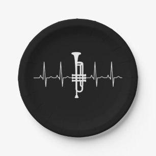 Trumpet - Trumpet Heartbeat Gift Paper Plate