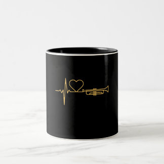 Trumpet - Trumpet Heartbeat Gift Two-Tone Coffee Mug