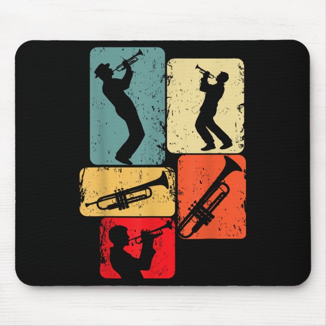 Trumpet Trumpeter Jazz Musician Boys Men  Mouse Pad (Front)