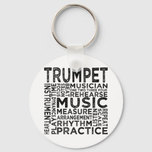 Trumpet Typography Key Ring