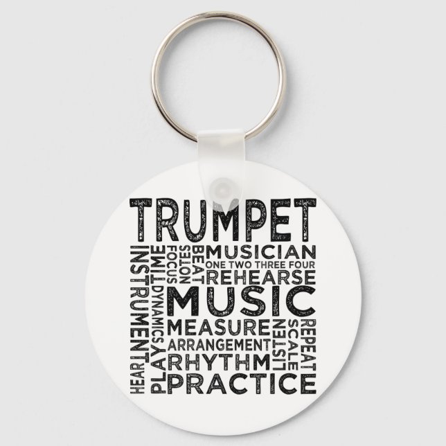 Trumpet Typography Key Ring (Front)