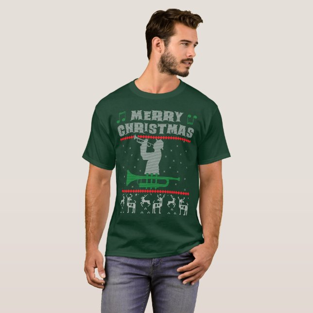Trumpet Ugly Christmas Sweater (Front Full)