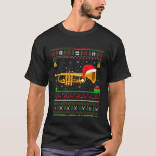 Trumpet Ugly Christmas Sweater Santa Jazz Music Tr