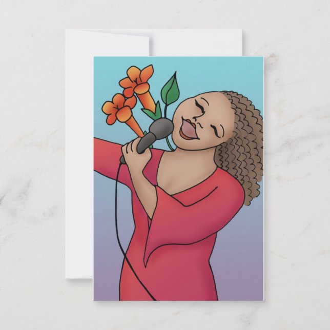 Trumpet Vine Singer Invitation (Front)
