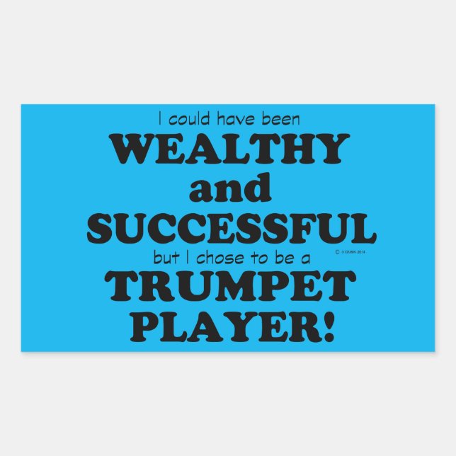 Trumpet Wealthy & Successful Rectangular Sticker (Front)