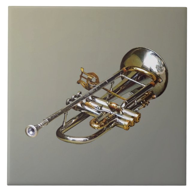 Trumpet With Lyre Ceramic Tile (Front)