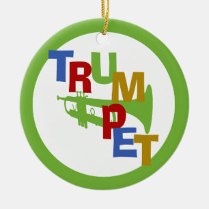 TRUMPET with Photo Frame Ceramic Ornament