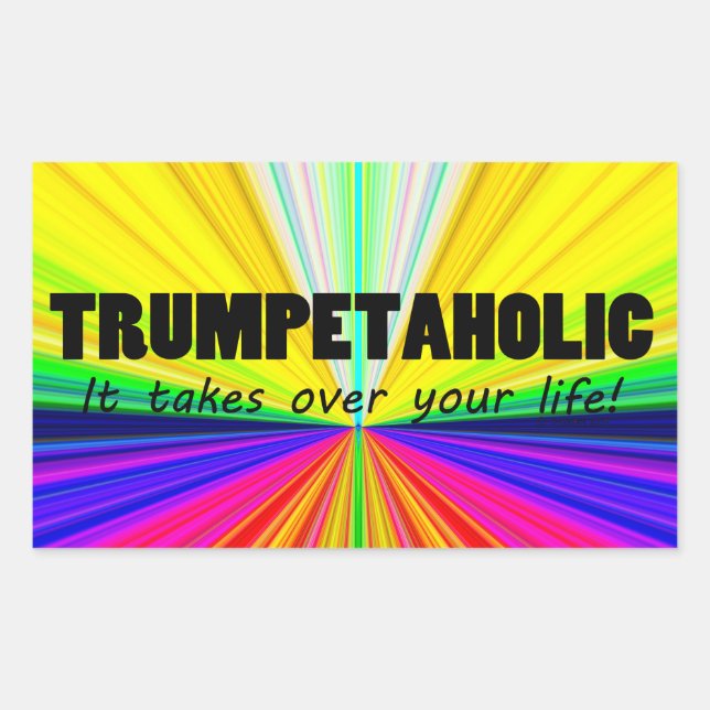 Trumpetaholic Life Rectangular Sticker (Front)