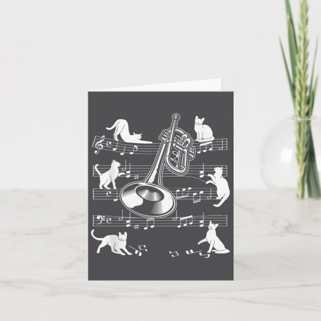 Trumpeter Cats For Cat Loving Trumpet Player  Card (Front)
