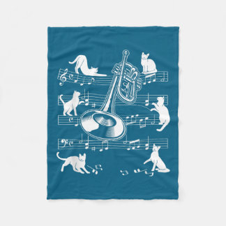 Trumpeter Cats For Cat Loving Trumpet Player  Fleece Blanket