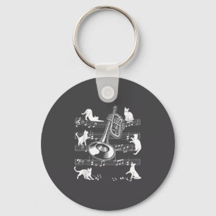 Trumpeter Cats For Cat Loving Trumpet Player  Key Ring