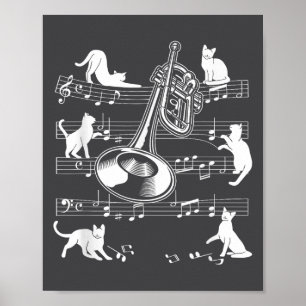 Trumpeter Cats For Cat Loving Trumpet Player  Poster