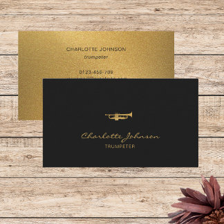 Trumpeter Gold Professional Musician Elegant Business Card