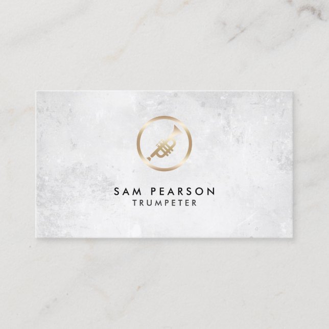 Trumpeter Gold Trumpet Icon Business Card (Front)