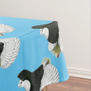 Trumpeter Pigeon Black Baldhead Tablecloth