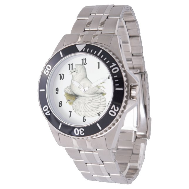 Trumpeter Pigeon White Watch (Angled)