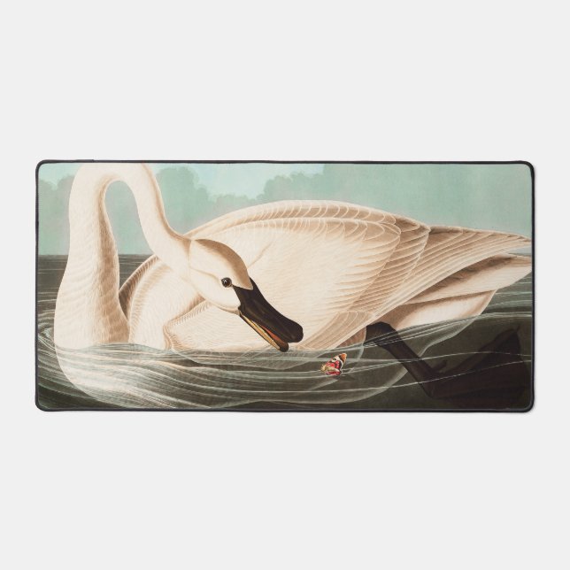 Trumpeter Swan and Butterfly Desk Mat (Front)