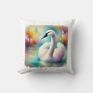 Trumpeter Swan Elegance 310824AREF120 - Watercolor Cushion