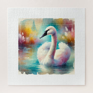 Trumpeter Swan Elegance 310824AREF120 - Watercolor Jigsaw Puzzle