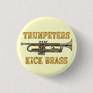 Trumpeters Kick Brass button