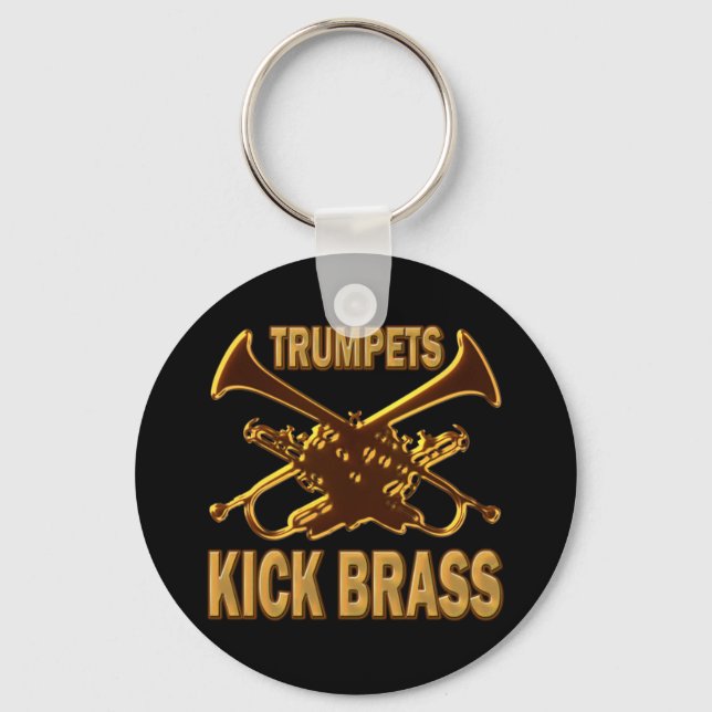 TRUMPETS KICK BRASS KEY RING (Front)