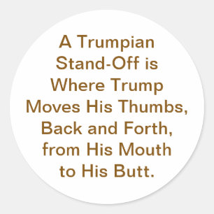 Trumpian Stand-Off Hankamer Artjunkhaus Comic Art Classic Round Sticker