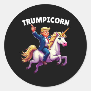 Trumpicorn Funny Donald Trump Unicorn President Ha Classic Round Sticker